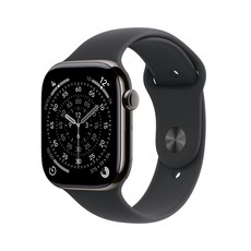 Apple 2025 애플워치 11, 슬레이트, 46mm, GPS+Cellular, 티타늄,슬레이트/블랙 스포츠 밴드, S/M