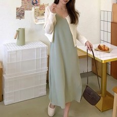 女款 C18 歐逆吊帶連身裙, 綠色, 胸寬52cm 全長105 臀寬57cm 下擺寬74cm