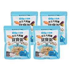 Chila 兒食樂 寶寶粥, 米豆大尾鱸口味, 嚴選台灣食材, 無添加人工香料、色素, 含紅藜麥, 米豆大尾鱸, 150g, 4包