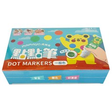 MAMAyO 媽媽友 無毒點點畫筆 標準六色組 附塗鴉紙 兒童安全無毒, 60ml, 6色
