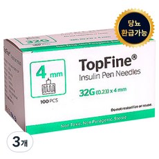 탑파인 펜니들 인슐린주사침 멸균 32G 4mm, 3개