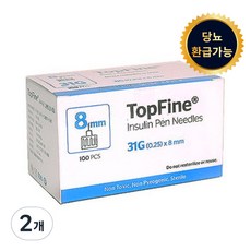 탑파인 펜니들 인슐린주사침 31G 8mm 100p, 2개