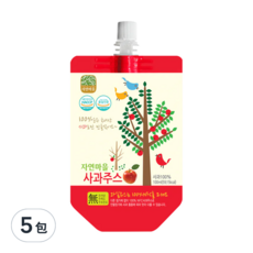 Nature Village 自然村 蘋果果汁, 韓國製, 100%蘋果汁, 無添加物, 兒童果汁, 100ml, 5包
