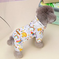 DING DONG PET 寵物Sunny胸背帶多合一防水雨衣, 1個, 白色