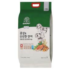 지니펫 더 홀리스틱 홍삼&신선한 연어 강아지사료, 5.2kg, 1개