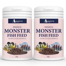 아쿠아테라 침강성 중소형입자 몬스터 열대어 사료, 440g, 2개