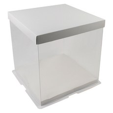 아이엔피 사각 포장상자 4호 260 x 260 x 250 mm, 화이트 + 투명(상자), 3개