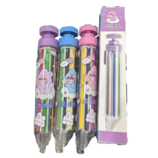 創意8色自動按壓蠟筆 Set 3支, 筆身15cm, 塑料+蠟筆材質, 1組