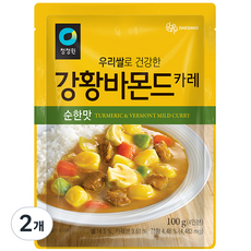 청정원 우리쌀로 건강한 강황바몬드 카레 순한맛, 100g, 2개 - 돌아기카레가루