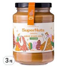 슈퍼잼 슈퍼너츠 피넛버터 스무스, 460g, 3개