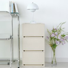 엠비코 모던 슬림 서랍장, 베이지, 3개