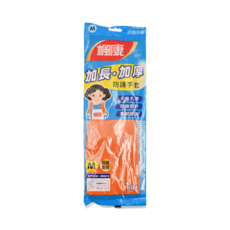 楓康 加長加厚 防護手套, 天然乳膠, 防滑設計, 柔軟舒適, 單色, M(38cm), 1雙