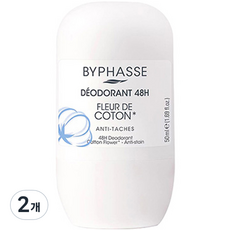 바이빠세 롤 온 데오드란트 코튼 플라워 48H, 50ml, 2개