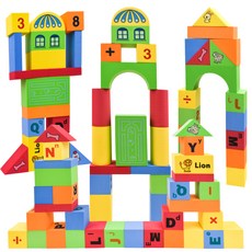 Oz Toy EVA學習積木 U2833 70入, 混色