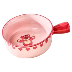 TOY STORY 玩具總動員 樂尚手柄碗 萌趣草莓熊-6' 陶瓷碗 1入 15*5.5CM, 1個