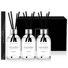 코코도르 화이트라벨 디퓨저 200ml x 3개 + 리드스틱 20개입 세트, 편백