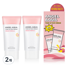 비욘드 엔젤 아쿠아 톤업 선크림 SPF50+ PA++++ 1 + 1, 100ml, 2개