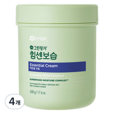 그린핑거 힘센보습 대용량 영유아 에센셜 크림 오렌지그린티향, 500g, 4개