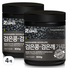 조은약초 프리미엄 검은콩 검은깨 가루, 300g, 4개