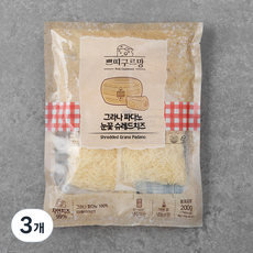 쁘띠구르망 그라나파다노 눈꽃슈레드 치즈, 200g, 3개