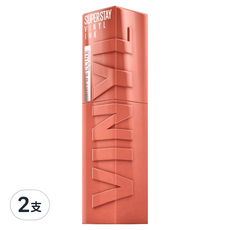 MAYBELLINE 媚比琳 超持久水光鎖吻唇釉-專櫃高級感 美拉德裸色, 105 微燻蜜柚, 2支, 4.2ml
