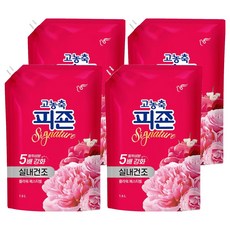 피죤 고농축 실내건조 시그니처 섬유유연제 플라워 페스티벌 리필, 1.6L, 4개