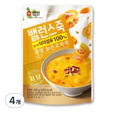 샘표 밸런스죽 통팥 늙은호박죽, 420g, 4개
