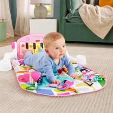 fisher-price 費雪 可愛動物鋼琴健身器, 安全衛生可機洗, 粉紅色, 1組