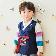 예닮 남아용 베이직 한복세트 예해준 + 복주머니 랜덤 발송