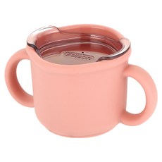 Edison 矽膠學習水杯 附杯蓋, 頂級矽膠訓練杯, 韓國製造, 粉色, 150ml, 1個