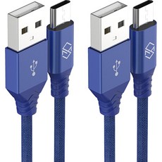 신지모루 더치패브릭 USB C타입 고속충전 케이블, 1m, 블루, 2개입