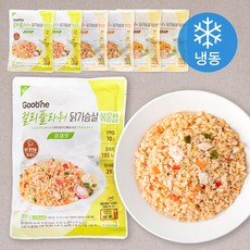 굽네 로드닭 컬리플라워 닭가슴살 볶음밥 야채맛 200g x 3팩 + 갈릭맛 200g x 2팩 + 커리맛 200g x 2팩 (냉동), 1세트