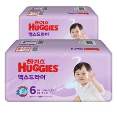 하기스 NEW 맥스드라이 점보 밴드형 남여공용 6단계(14~19kg), 6단계, 80매