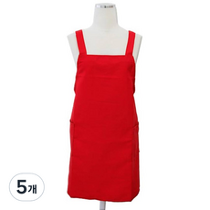 홀릭 무지 앞치마, 레드, 5개