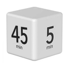 REQIR 立方體重力翻轉計時器, 5/15/25/45 分鐘, 白色, 單一商品, 1個