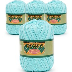 필립섬유 쎄비 실크 인견사 뜨개실 90g x 4p, 812 라이트하늘, 4개 812 라이트하늘, 4개