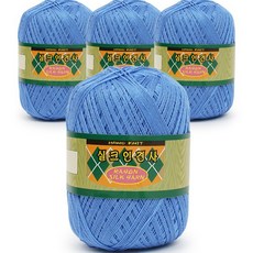 필립섬유 쎄비 실크 인견사 뜨개실 90g x 4p, 845 파스텔블루, 4개 845 파스텔블루, 4개