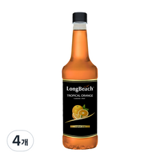 롱비치 오렌지 시럽, 740ml, 4개