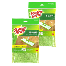 스카치브라이트 극세사 막대걸레용 청소포, 혼합색상, 2개
