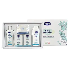 Chicco 寶貝嬰兒植萃沐浴禮盒 (香皂+洗髮精+爽身粉+紗布澡巾) 嬰幼兒清潔護膚組, 1盒