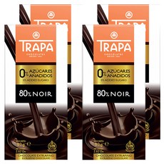 TRAPA 無添加糖80%黑巧克力片, 使用麥芽糖醇, 熱量僅有蔗糖的50%, 美味少負擔, 80g, 4片