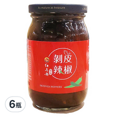 鹿野地區農會 紅烏龍剝皮辣椒 450g 6瓶組-在地嚴選辣椒，搭配紅烏龍茶香，香辣回甘，佐餐下酒皆宜, 6瓶