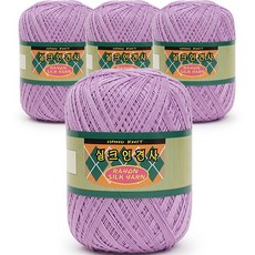 필립섬유 쎄비 실크 인견사 뜨개실 90g x 4p, 843 연보라, 4개 843 연보라, 4개