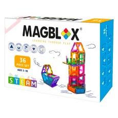 MAGBLOX 磁力積木進階造型組36片, 3D立體建構 培養空間建築概念 超音波焊接 安全穩固 促進孩子認知發展 手眼協調