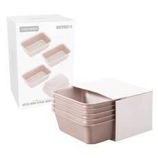 CHEFMADE 學廚 不黏迷你麵包盤 Set 4件, 金色不粘迷你麵包四件套, 尺寸10.3x7.1x3.4cm, 1組