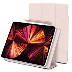 신지모루 마그네틱 폴리오 애플펜슬 커버 태블릿PC 케이스, 핑크 샌드