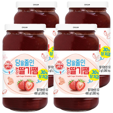 오뚜기 라이트 앤 조이 당을줄인 논산 딸기쨈, 480g, 4개