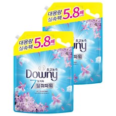 다우니 탈취파워 고농축 섬유유연제 레몬그라스와 라일락 리필, 4.1L, 2개