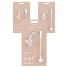 UBMOM Tritan Daily One Touch 吸管杯替換套裝, 3組, 吸管頂+楚大絨(含連接器)