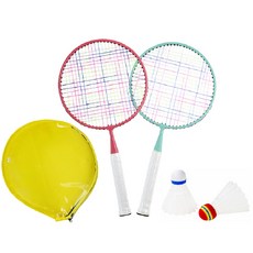 코멧 스포츠 어린이용 배드민턴 라켓 2p + 셔틀콕 2p + 라켓 가방, 혼합색상